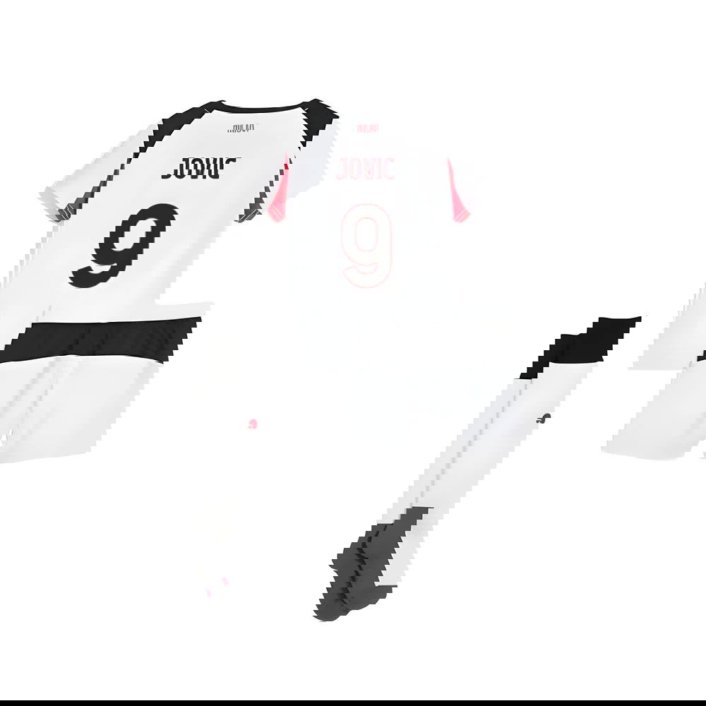 Tanie Koszulki Piłkarskie AC Milan Dziecięca JOVIC #9 Precz 2025-2026 Stroje Piłkarskie