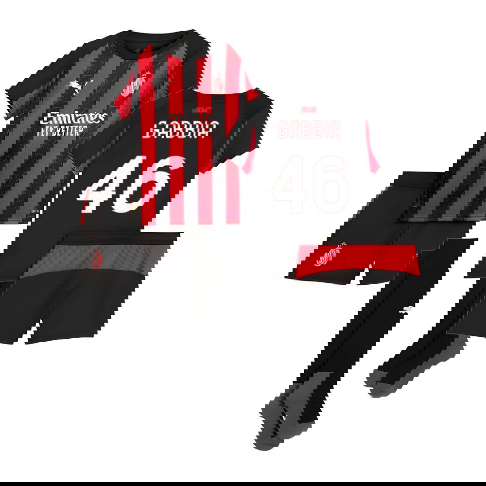 Tanie Koszulki Piłkarskie AC Milan Dziecięca GABBIA #46 Główna 2025-2026 Stroje Piłkarskie