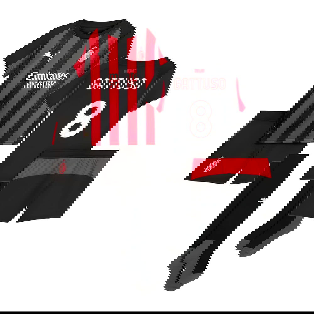 Tanie Koszulki Piłkarskie AC Milan Dziecięca GATTUSO #8 Główna 2025-2026 Stroje Piłkarskie