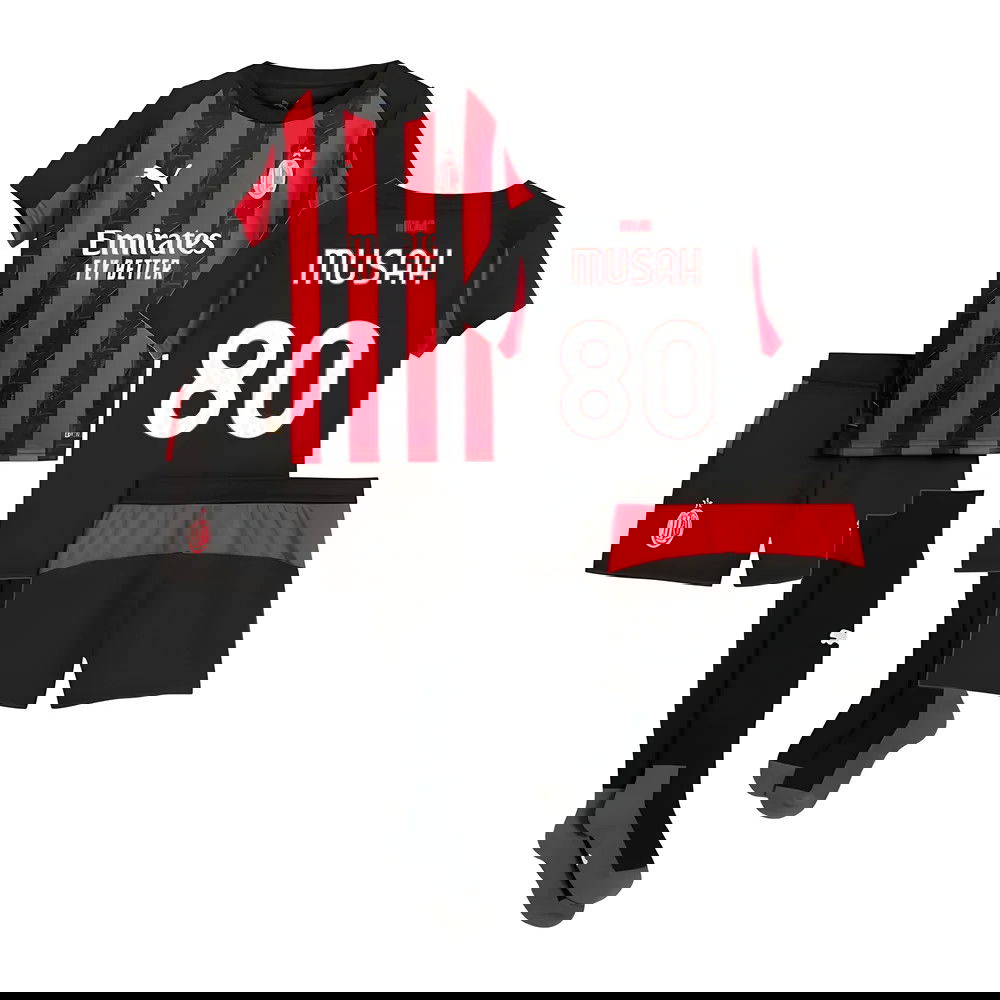 Tanie Koszulki Piłkarskie AC Milan Dziecięca MUSAH #80 Główna 2025-2026 Stroje Piłkarskie