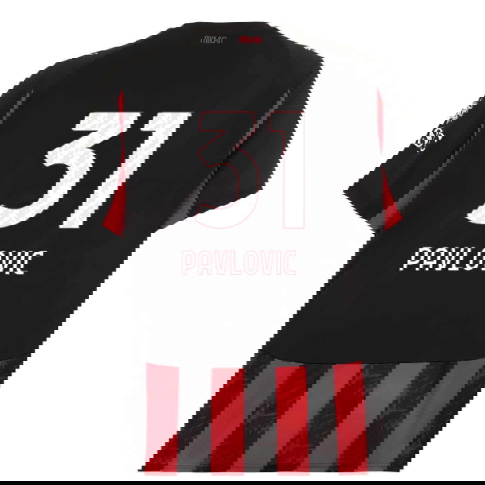 Tanie Koszulki Piłkarskie AC Milan PAVLOVIC #31 Główna 2025-2026 Stroje Piłkarskie