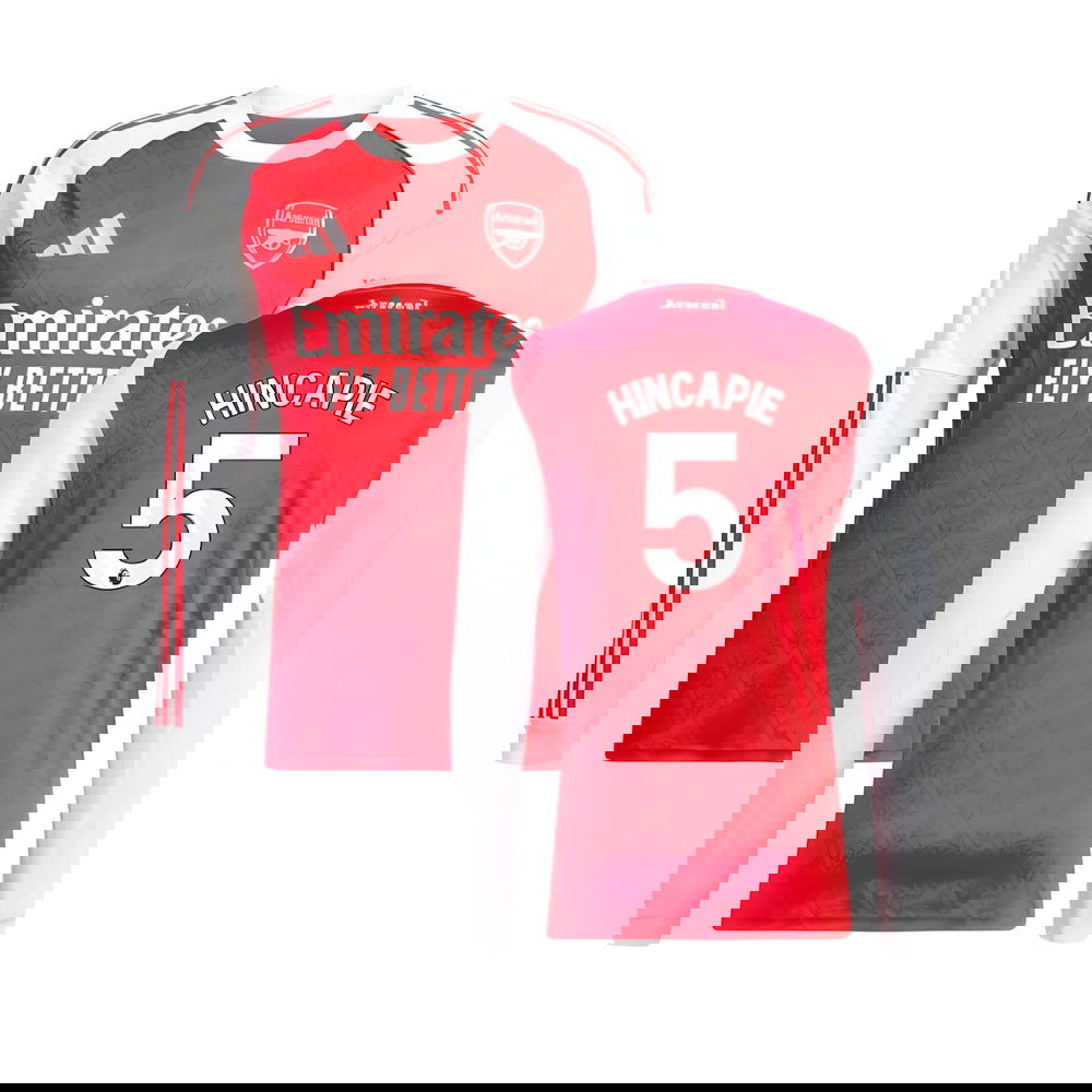 Tanie Koszulki Piłkarskie Arsenal Długi rękaw HINCAPIE #5 Główna 2025-2026 Stroje Piłkarskie