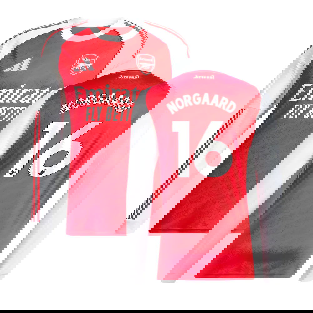 Tanie Koszulki Piłkarskie Arsenal Długi rękaw NORGAARD #16 Główna 2025-2026 Stroje Piłkarskie