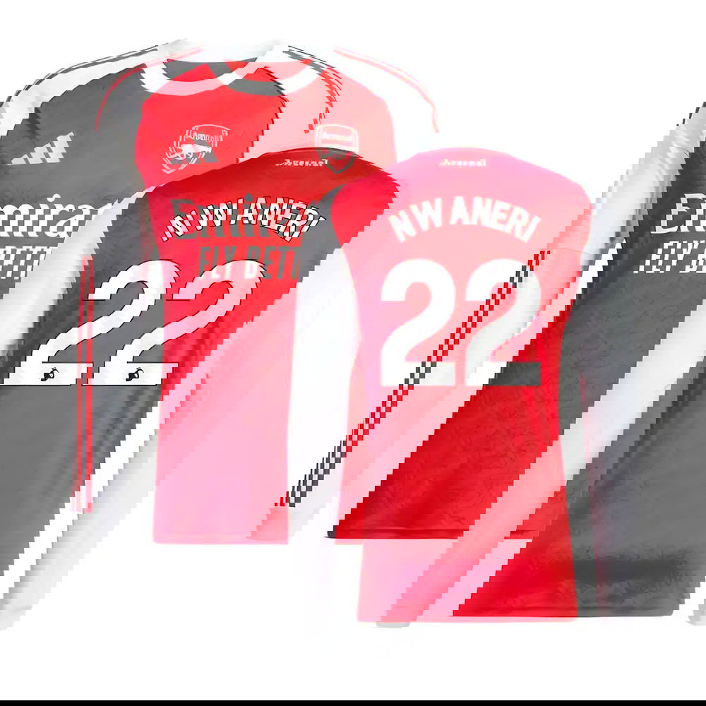 Tanie Koszulki Piłkarskie Arsenal Długi rękaw NWANERI #22 Główna 2025-2026 Stroje Piłkarskie
