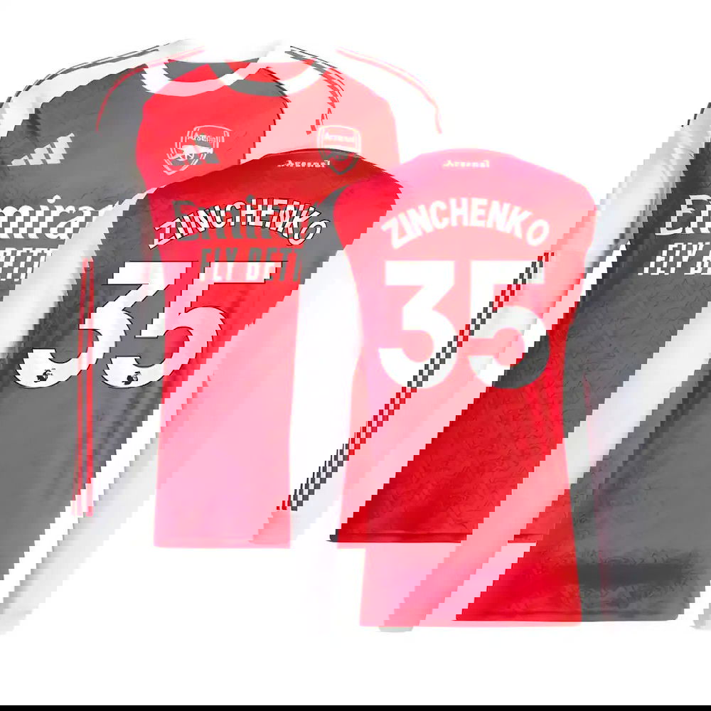 Tanie Koszulki Piłkarskie Arsenal Długi rękaw ZINCHENKO #35 Główna 2025-2026 Stroje Piłkarskie