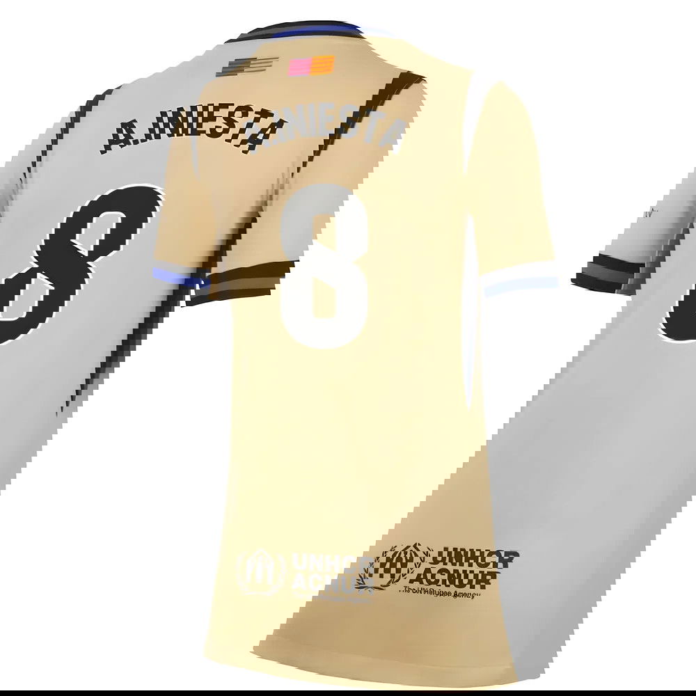 Tanie Koszulki Piłkarskie FC Barcelona Kobiety AINIESTA #8 Precz 2025-2026 Stroje Piłkarskie