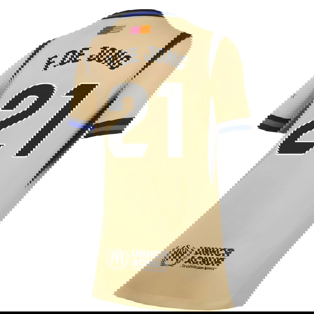 Tanie Koszulki Piłkarskie FC Barcelona Kobiety FDE JONG #21 Precz 2025-2026 Stroje Piłkarskie