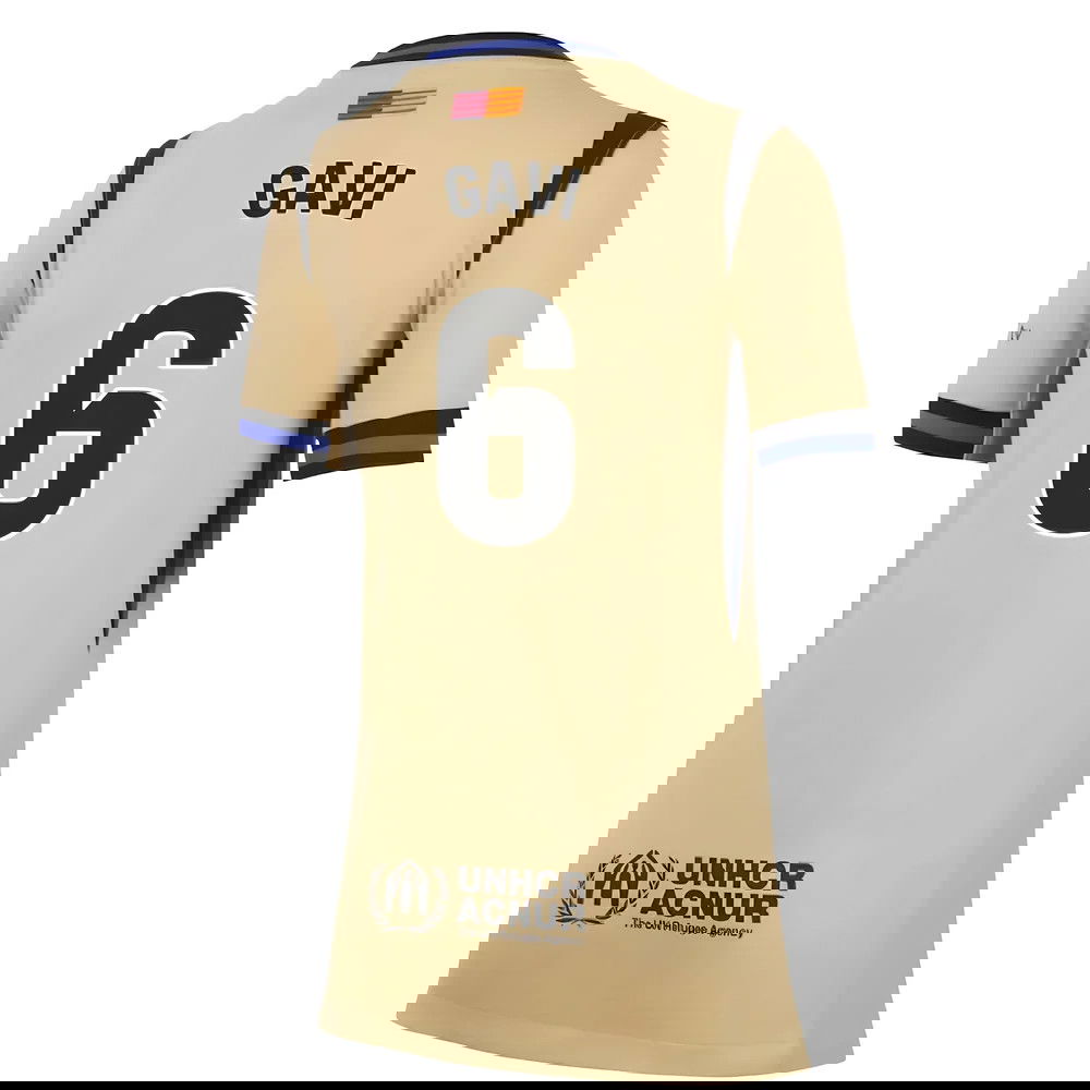 Tanie Koszulki Piłkarskie FC Barcelona Kobiety GAVI #6 Precz 2025-2026 Stroje Piłkarskie