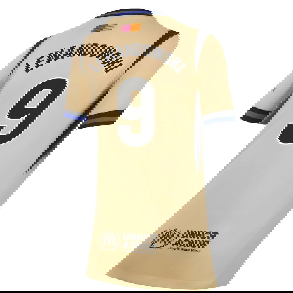 Tanie Koszulki Piłkarskie FC Barcelona Kobiety LEWANDOWSKI #9 Precz 2025-2026 Stroje Piłkarskie