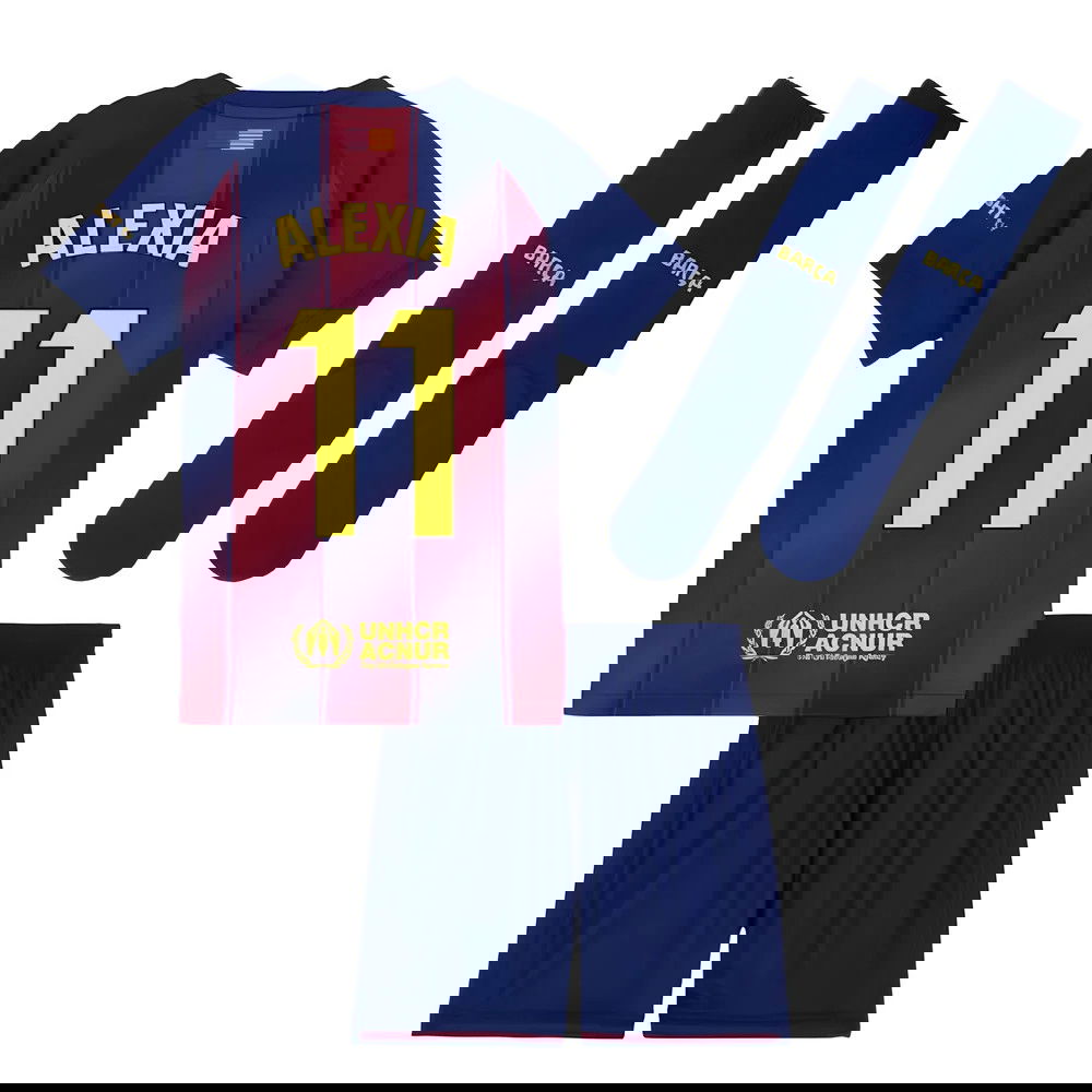 Tanie Koszulki Piłkarskie FC Barcelona Dziecięca ALEXIA #11 Główna 2025-2026 Stroje Piłkarskie