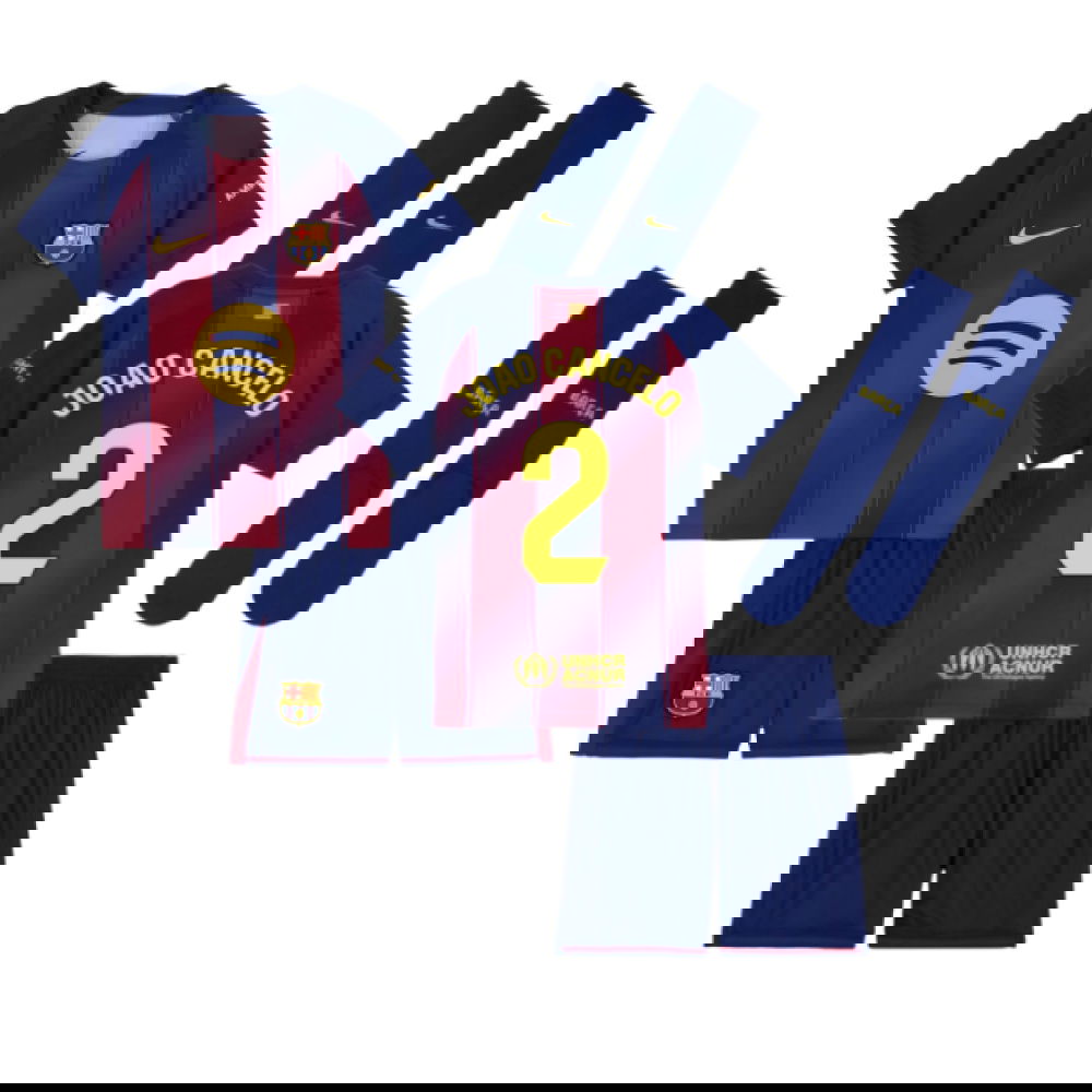 Tanie Koszulki Piłkarskie FC Barcelona Dziecięca JOAO CANCELO #2 Główna 2025-2026 Stroje Piłkarskie