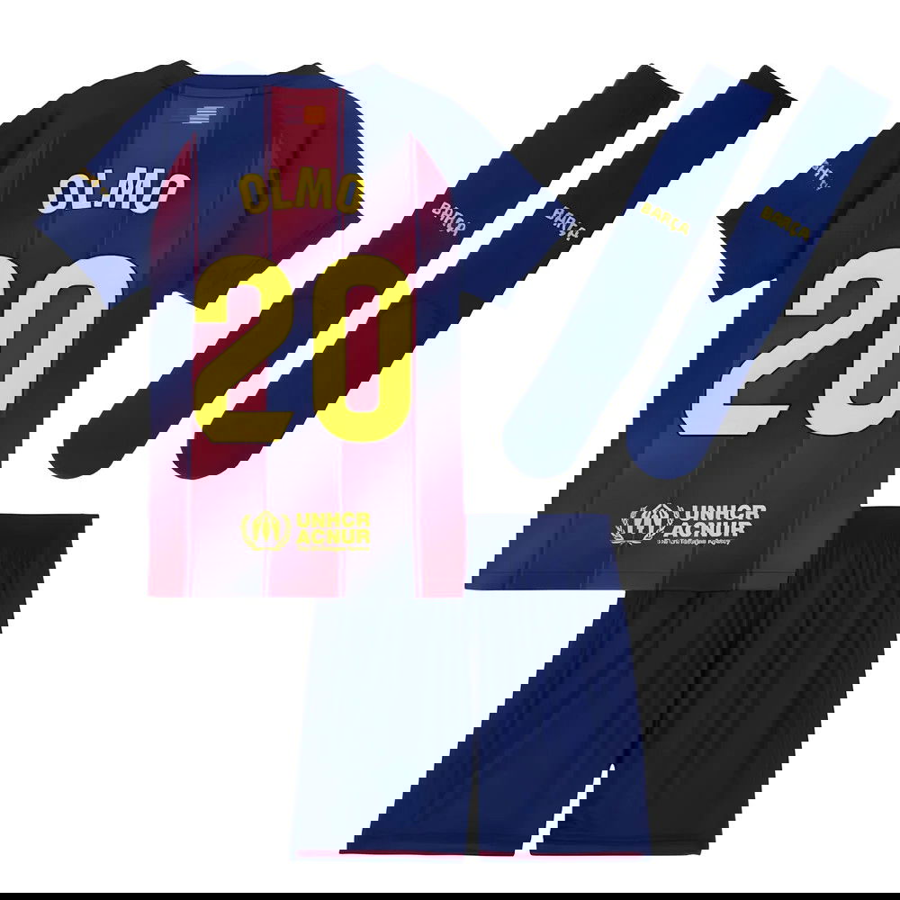 Tanie Koszulki Piłkarskie FC Barcelona Dziecięca OLMO #20 Główna 2025-2026 Stroje Piłkarskie