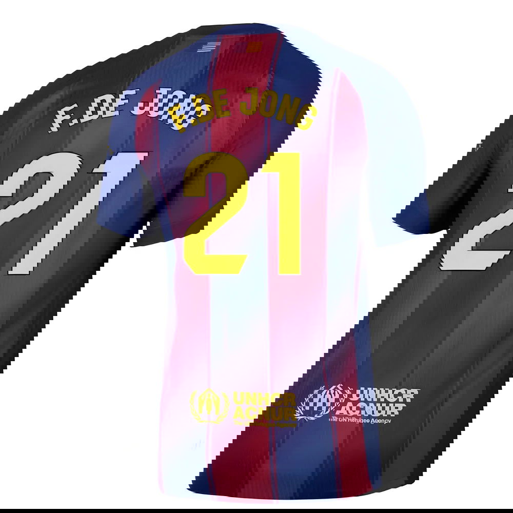 Tanie Koszulki Piłkarskie FC Barcelona FDE JONG #21 Główna 2025-2026 Stroje Piłkarskie