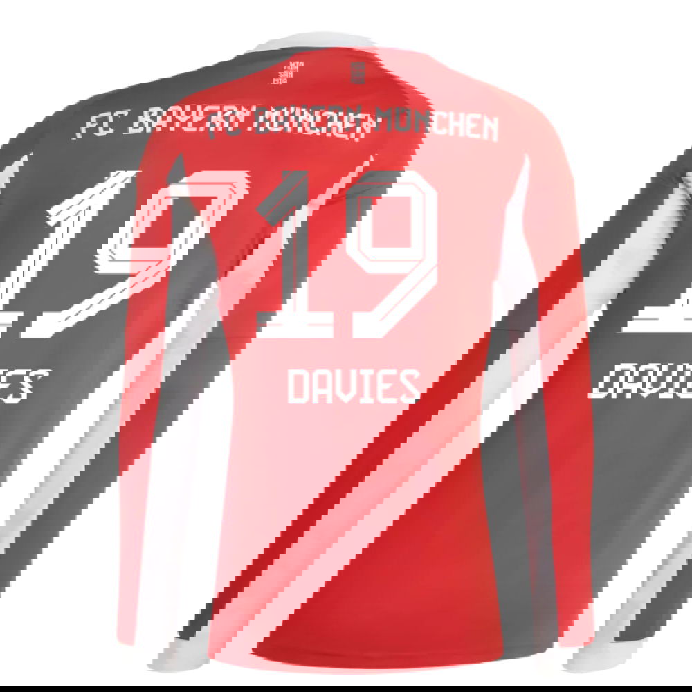 Tanie Koszulki Piłkarskie FC Bayern Monachium Długi rękaw DAVIES #19 Główna 2025-2026 Stroje Piłkarskie