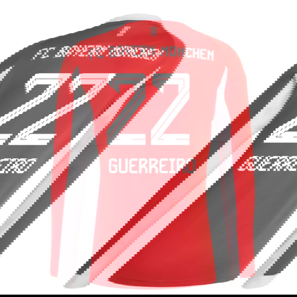 Tanie Koszulki Piłkarskie FC Bayern Monachium Długi rękaw GUERREIRO #22 Główna 2025-2026 Stroje Piłkarskie