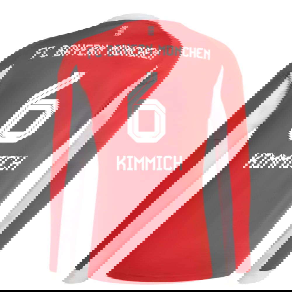 Tanie Koszulki Piłkarskie FC Bayern Monachium Długi rękaw KIMMICH #6 Główna 2025-2026 Stroje Piłkarskie