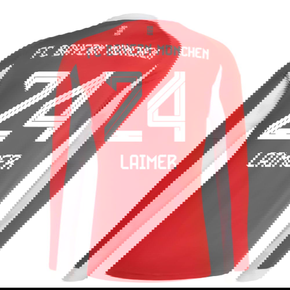 Tanie Koszulki Piłkarskie FC Bayern Monachium Długi rękaw LAIMER #24 Główna 2025-2026 Stroje Piłkarskie