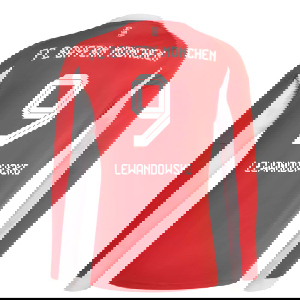 Tanie Koszulki Piłkarskie FC Bayern Monachium Długi rękaw LEWANDOWSKI #9 Główna 2025-2026 Stroje Piłkarskie