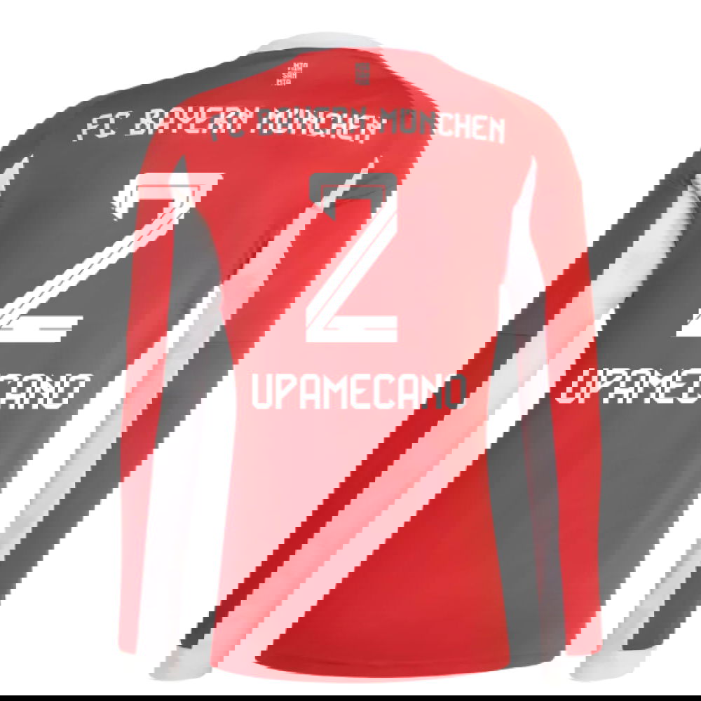 Tanie Koszulki Piłkarskie FC Bayern Monachium Długi rękaw UPAMECANO #2 Główna 2025-2026 Stroje Piłkarskie