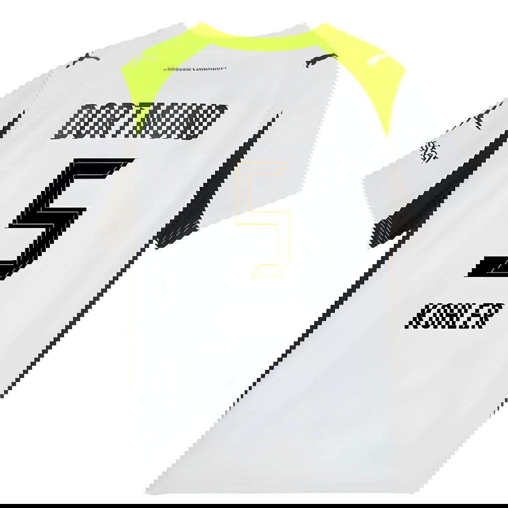 Tanie Koszulki Piłkarskie BVB Borussia Dortmund KOHLER #5 Precz 2025-2026 Stroje Piłkarskie