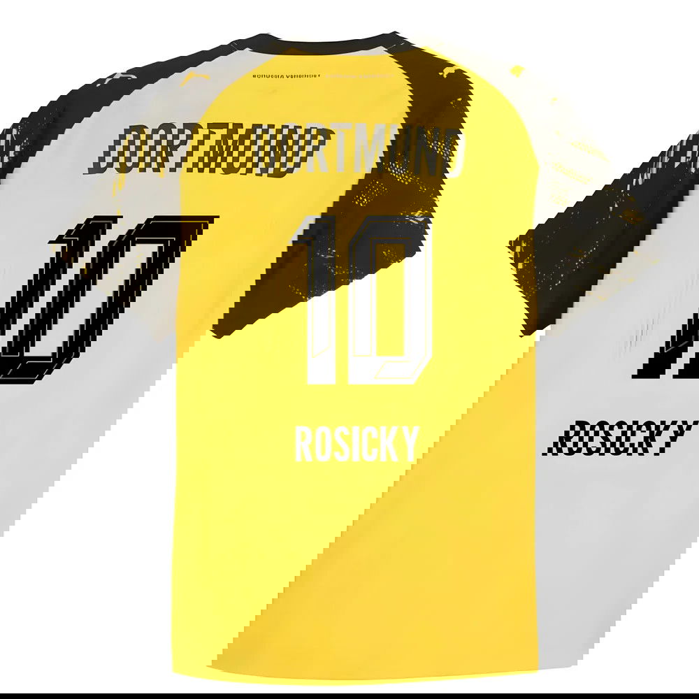 Tanie Koszulki Piłkarskie BVB Borussia Dortmund ROSICKY #10 Główna 2025-2026 Stroje Piłkarskie