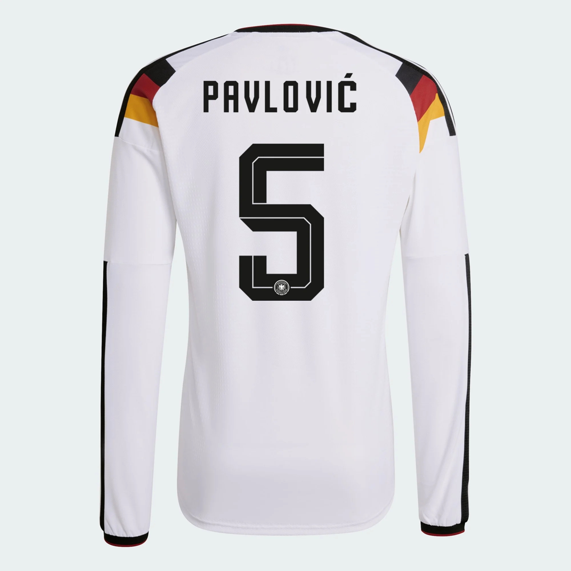Tanie Koszulki Piłkarskie Niemcy Długi rękaw ALEKSANDAR PAVLOVIC #5 Główna Puchar Świata 2026 Stroje Piłkarskie