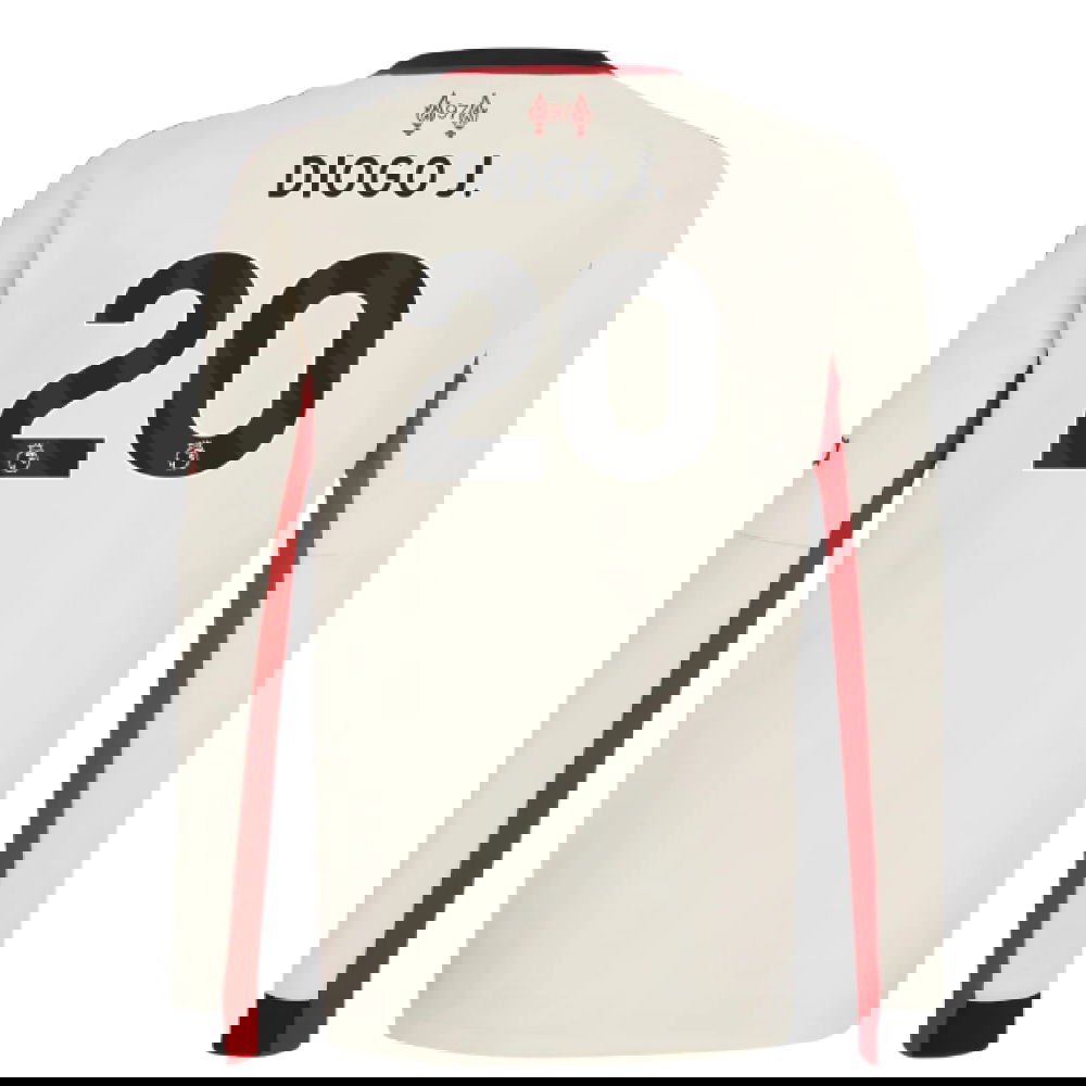 Tanie Koszulki Piłkarskie Liverpool Długi rękaw DIOGO J #20 Precz 2025-2026 Stroje Piłkarskie