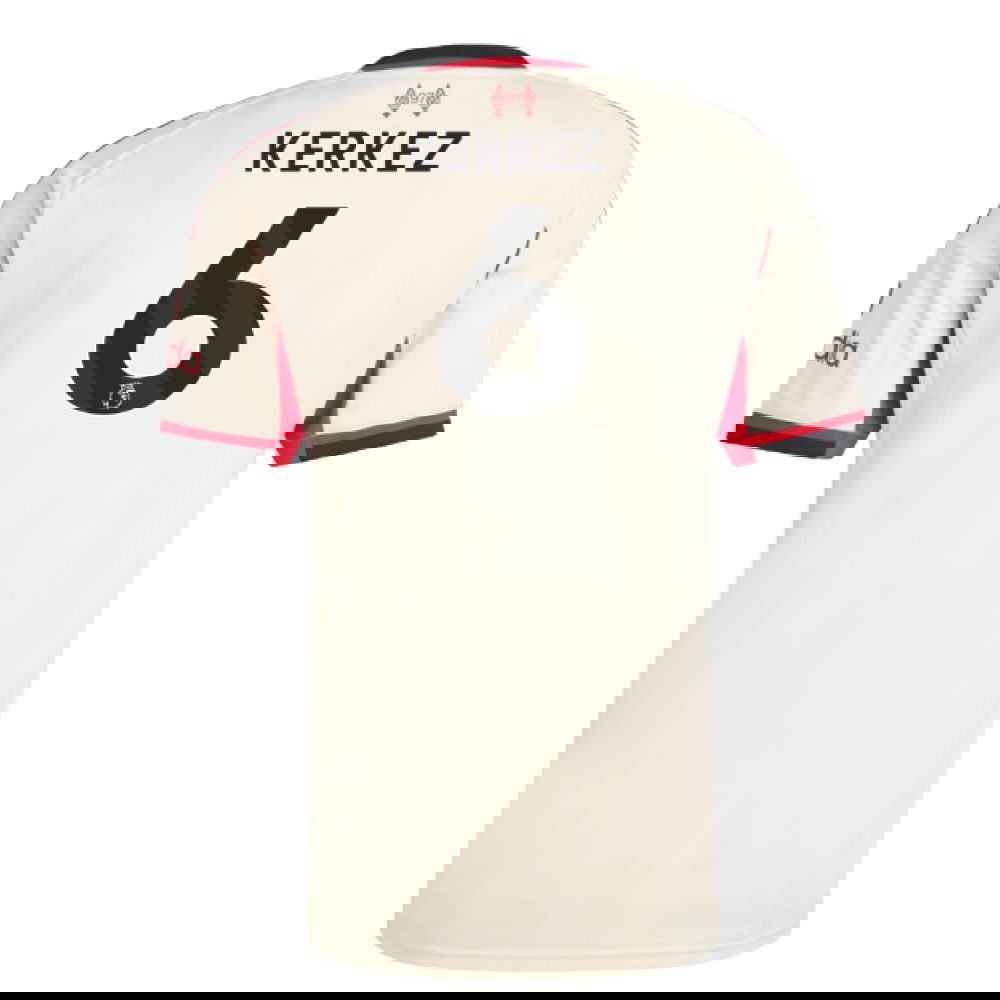 Tanie Koszulki Piłkarskie Liverpool KERKEZ #6 Precz 2025-2026 Stroje Piłkarskie