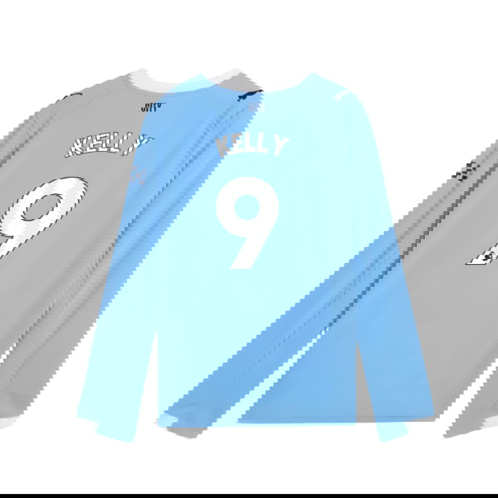 Tanie Koszulki Piłkarskie Manchester City Długi rękaw KELLY #9 Główna 2025-2026 Stroje Piłkarskie