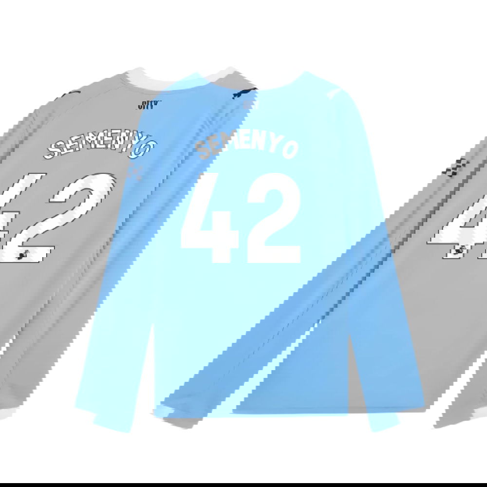 Tanie Koszulki Piłkarskie Manchester City Długi rękaw SEMENYO #42 Główna 2025-2026 Stroje Piłkarskie