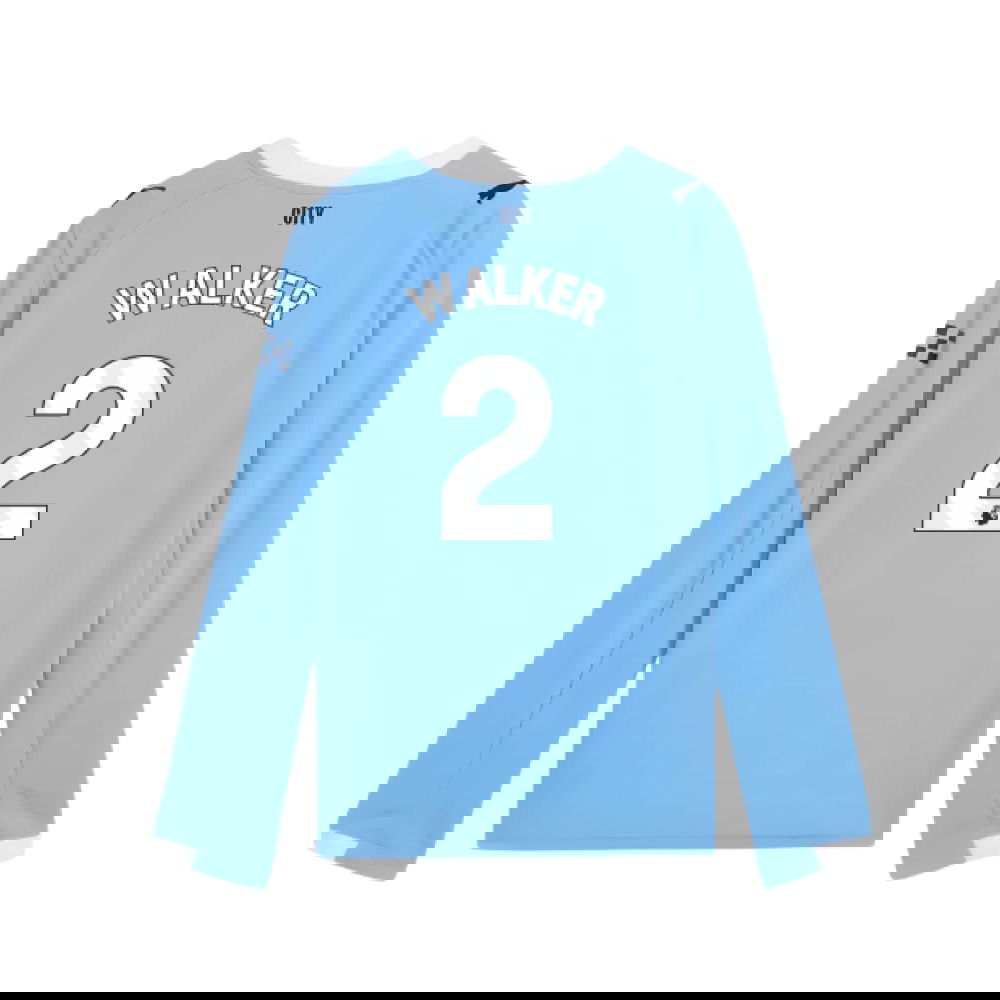 Tanie Koszulki Piłkarskie Manchester City Długi rękaw WALKER #2 Główna 2025-2026 Stroje Piłkarskie