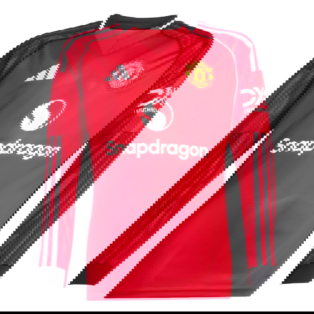 Tanie Koszulki Piłkarskie Manchester United Długi rękaw Główna 2025-2026 Stroje Piłkarskie