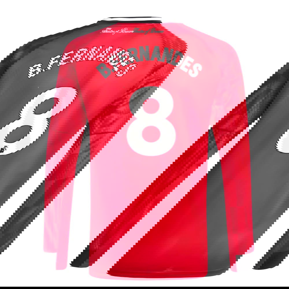 Tanie Koszulki Piłkarskie Manchester United Długi rękaw BFERNANDES #8 Główna 2025-2026 Stroje Piłkarskie