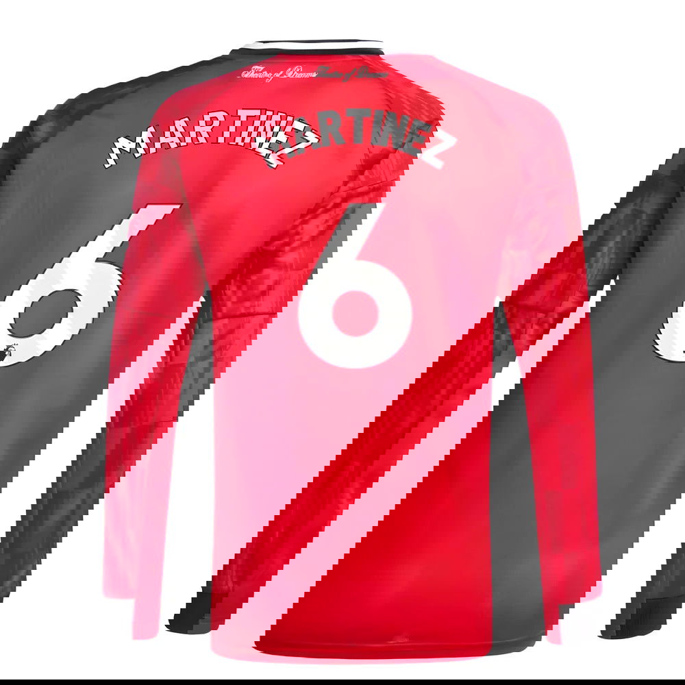 Tanie Koszulki Piłkarskie Manchester United Długi rękaw MARTINEZ #6 Główna 2025-2026 Stroje Piłkarskie