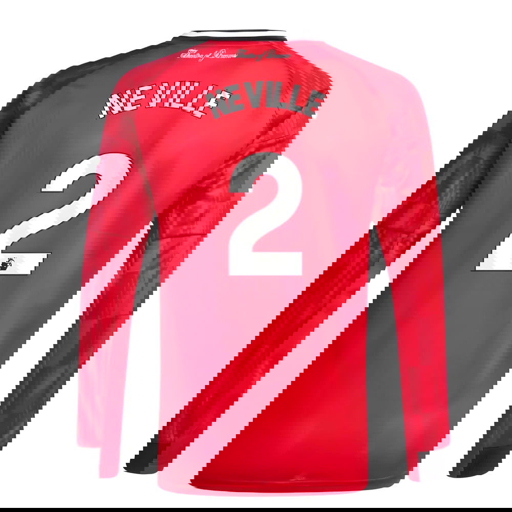 Tanie Koszulki Piłkarskie Manchester United Długi rękaw NEVILLE #2 Główna 2025-2026 Stroje Piłkarskie