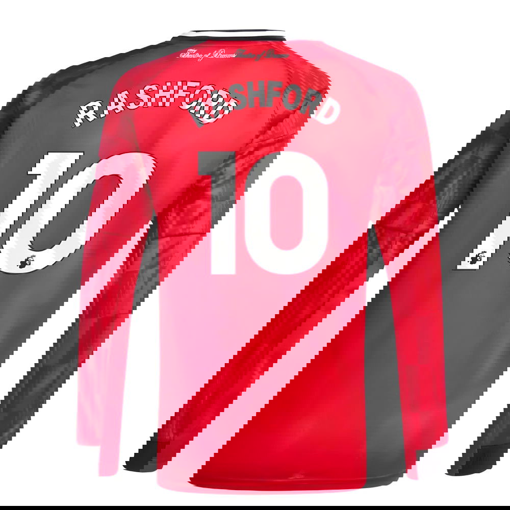 Tanie Koszulki Piłkarskie Manchester United Długi rękaw RASHFORD #10 Główna 2025-2026 Stroje Piłkarskie
