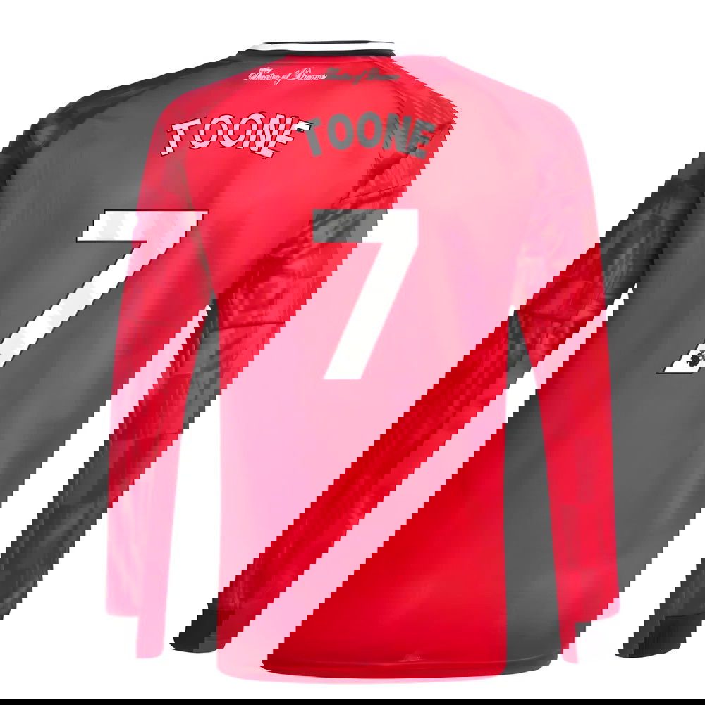 Tanie Koszulki Piłkarskie Manchester United Długi rękaw TOONE #7 Główna 2025-2026 Stroje Piłkarskie