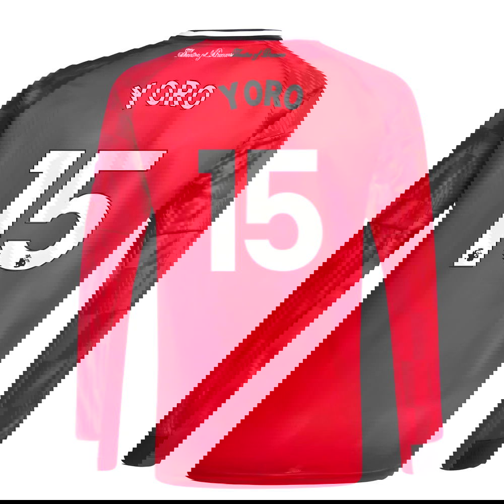 Tanie Koszulki Piłkarskie Manchester United Długi rękaw YORO #15 Główna 2025-2026 Stroje Piłkarskie