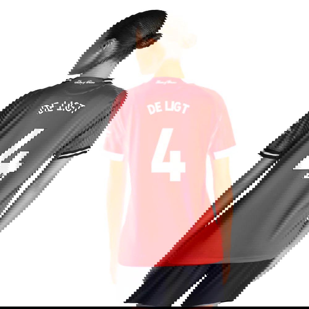 Tanie Koszulki Piłkarskie Manchester United Kobiety DE LIGT #4 Główna 2025-2026 Stroje Piłkarskie