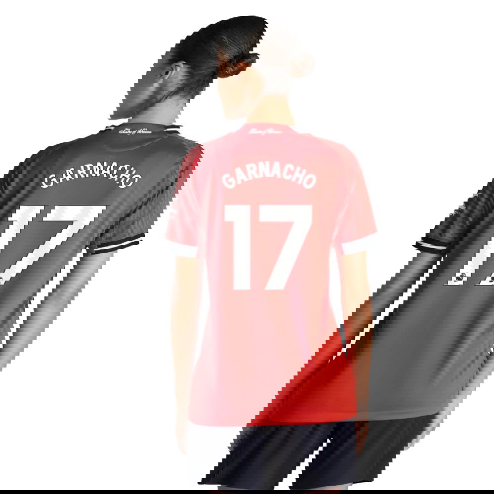 Tanie Koszulki Piłkarskie Manchester United Kobiety GARNACHO #17 Główna 2025-2026 Stroje Piłkarskie