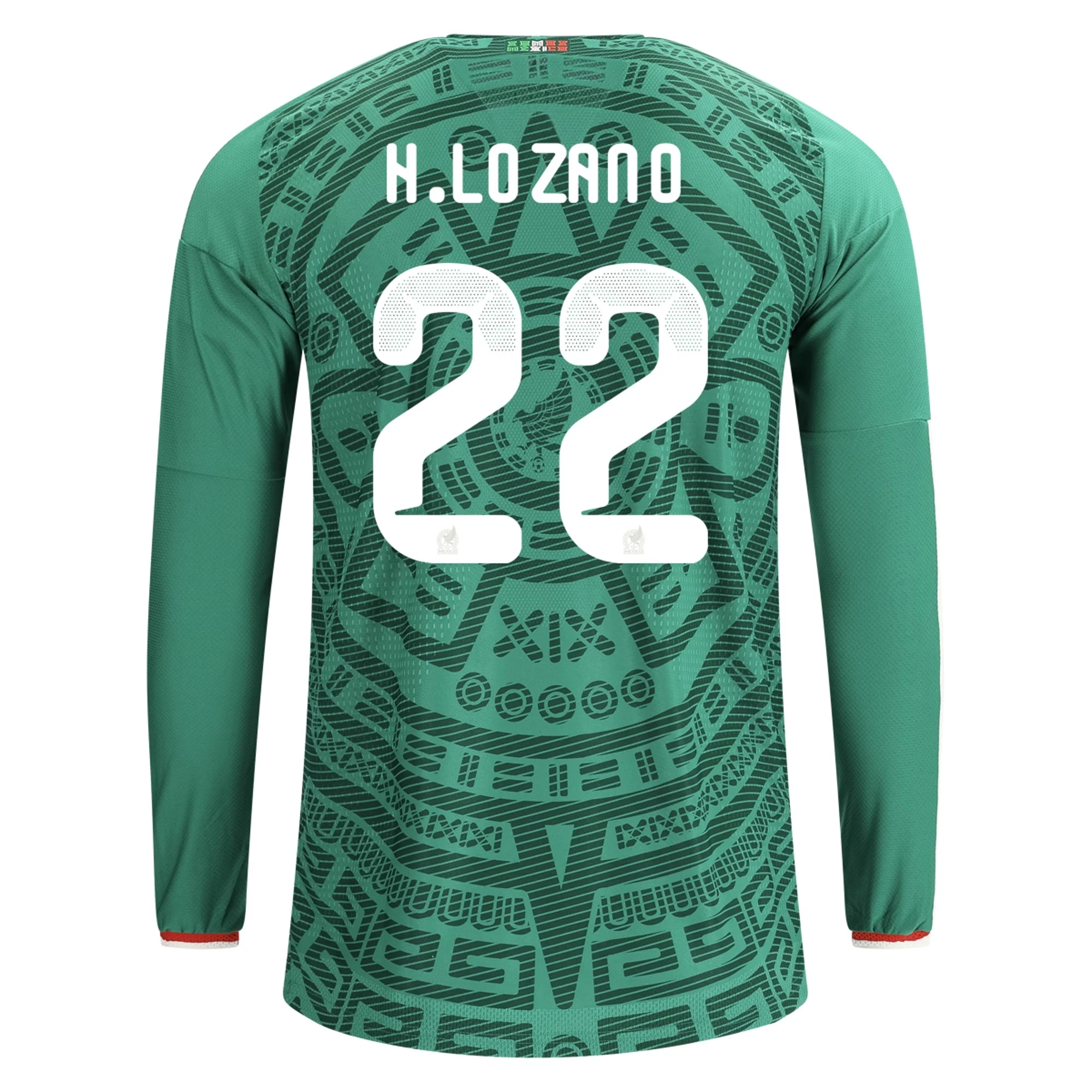 Tanie Koszulki Piłkarskie Meksyk Długi rękaw HIRVING LOZANO #22 Główna Puchar Świata 2026 Stroje Piłkarskie