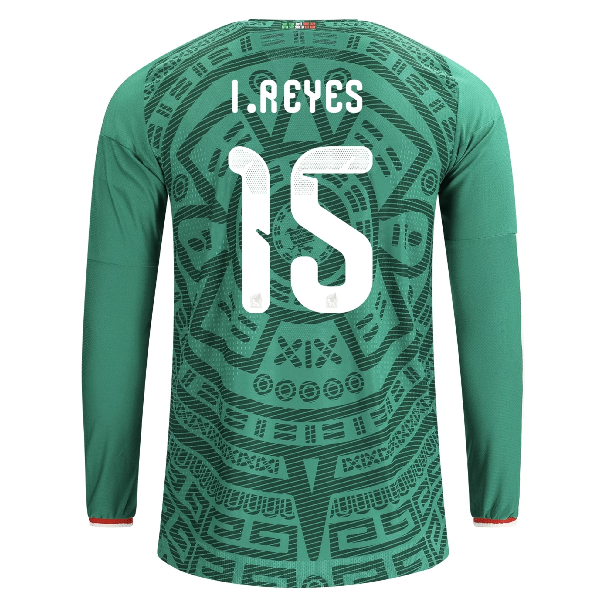 Tanie Koszulki Piłkarskie Meksyk Długi rękaw ISRAEL REYES #15 Główna Puchar Świata 2026 Stroje Piłkarskie