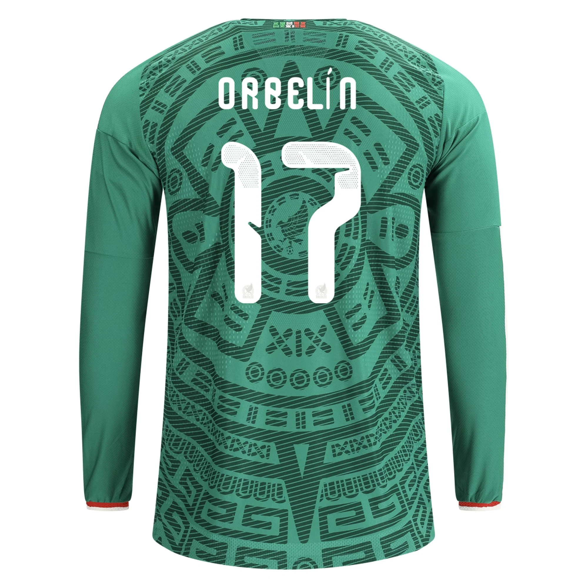 Tanie Koszulki Piłkarskie Meksyk Długi rękaw ORBELIN PINEDA #17 Główna Puchar Świata 2026 Stroje Piłkarskie