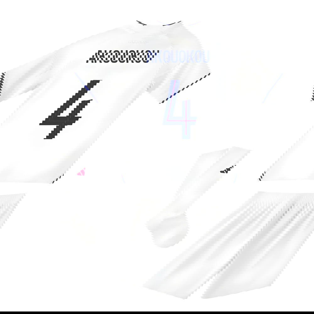 Tanie Koszulki Piłkarskie Olympique Lyonnais Dziecięca AKOUOKOU #4 Główna 2025-2026 Stroje Piłkarskie