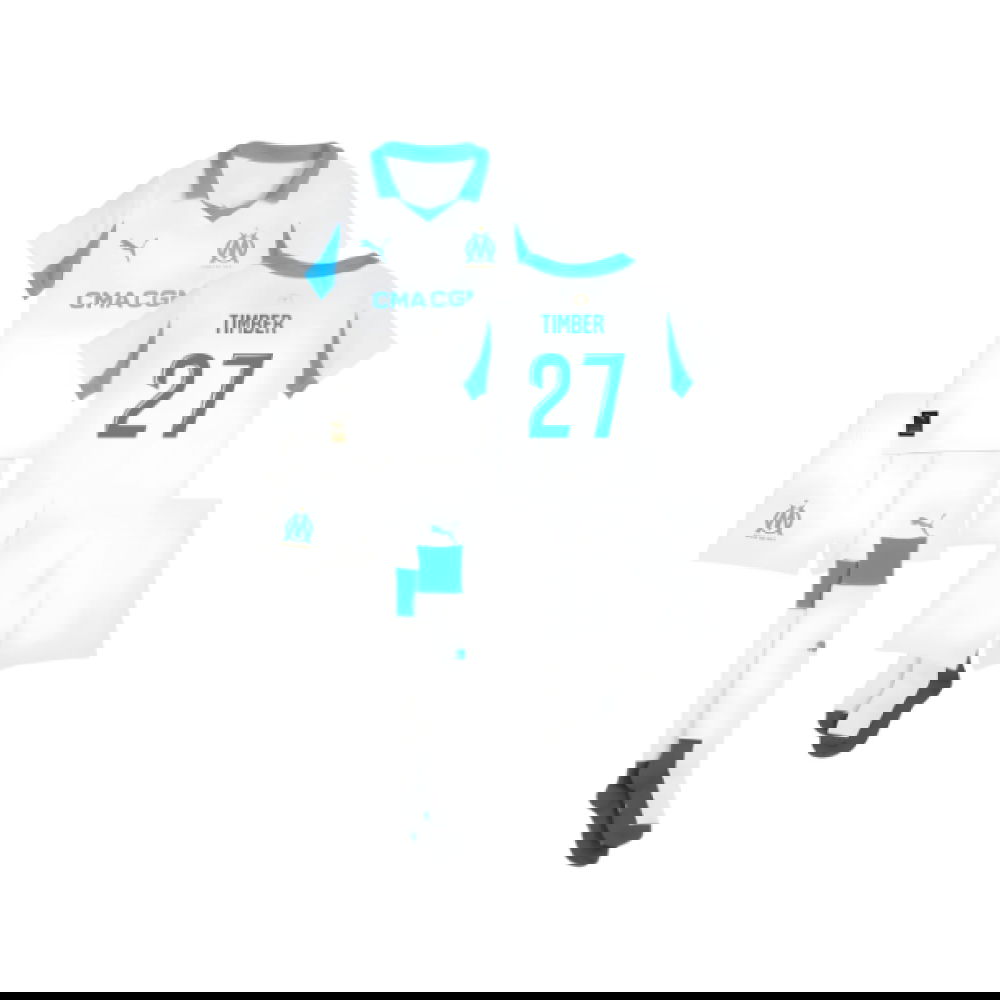 Tanie Koszulki Piłkarskie Olympique Marsylia Dziecięca TIMBER #27 Główna 2025-2026 Stroje Piłkarskie