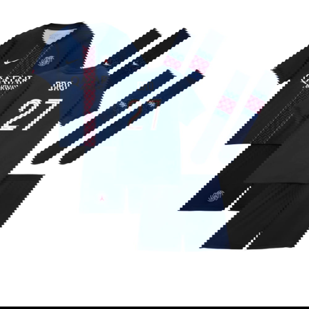 Tanie Koszulki Piłkarskie Paris Saint Germain Dziecięca DRO #27 Główna 2025-2026 Stroje Piłkarskie