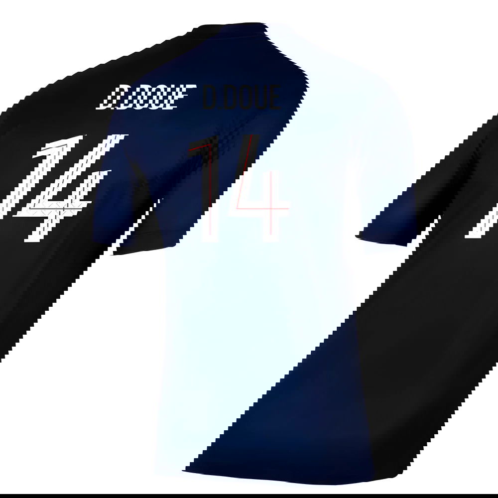 Tanie Koszulki Piłkarskie Paris Saint Germain DDOUE #14 Główna 2025-2026 Stroje Piłkarskie