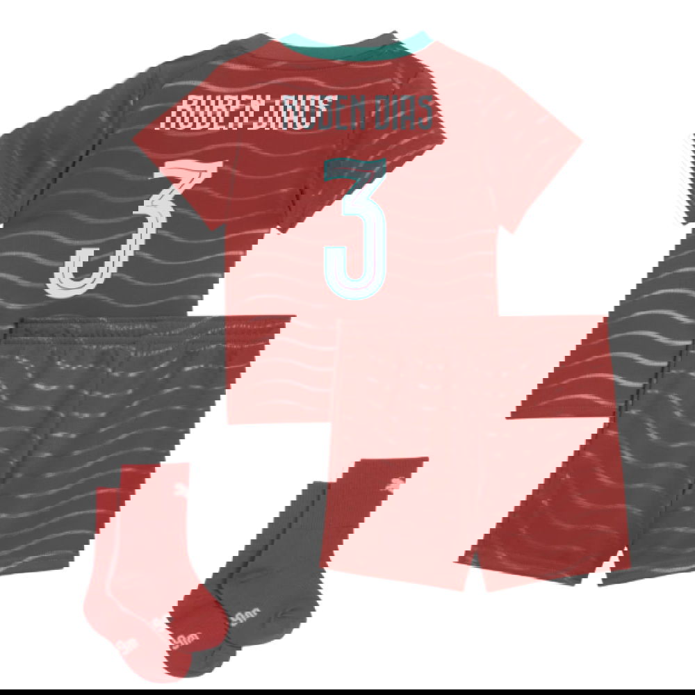 Tanie Koszulki Piłkarskie Portugalia Dziecięca RUBEN DIAS #3 Główna Puchar Świata 2026 Stroje Piłkarskie