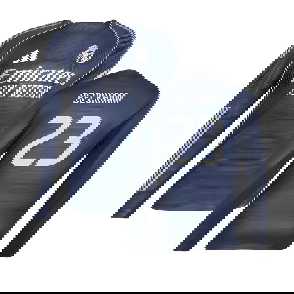 Tanie Koszulki Piłkarskie Real Madryt Długi rękaw BECKHAM #23 Precz 2025-2026 Stroje Piłkarskie