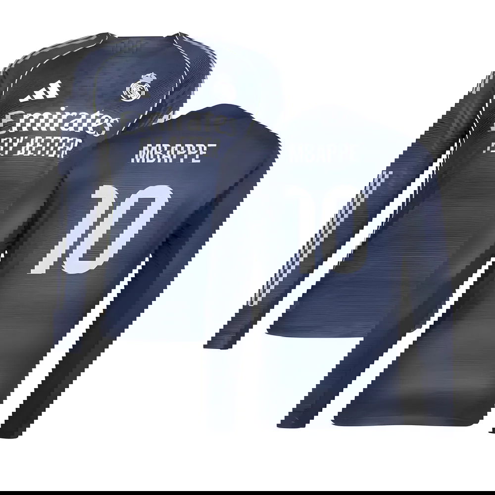 Tanie Koszulki Piłkarskie Real Madryt Długi rękaw MBAPPE #10 Precz 2025-2026 Stroje Piłkarskie